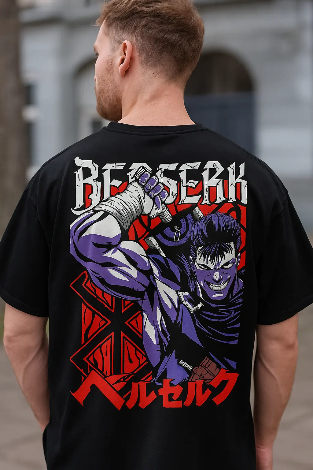 Oversized Black Printed Tshirt