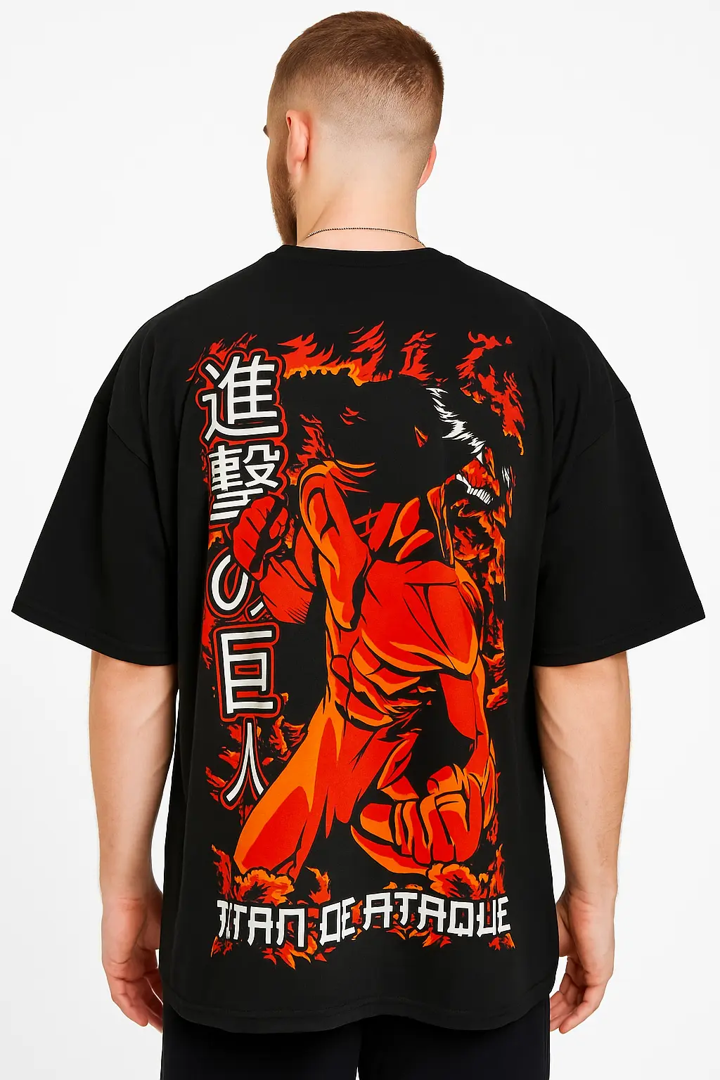 Oversized Black Printed Tshirt